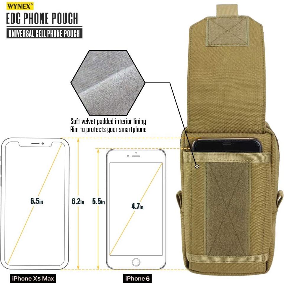 Bolsa Táctica EDC WYNEX Caqui, Organizador MOLLE para Teléfono