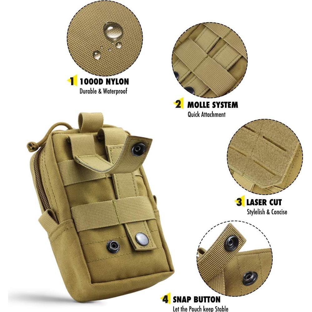 Bolsa Táctica EDC WYNEX Caqui, Organizador MOLLE para Teléfono