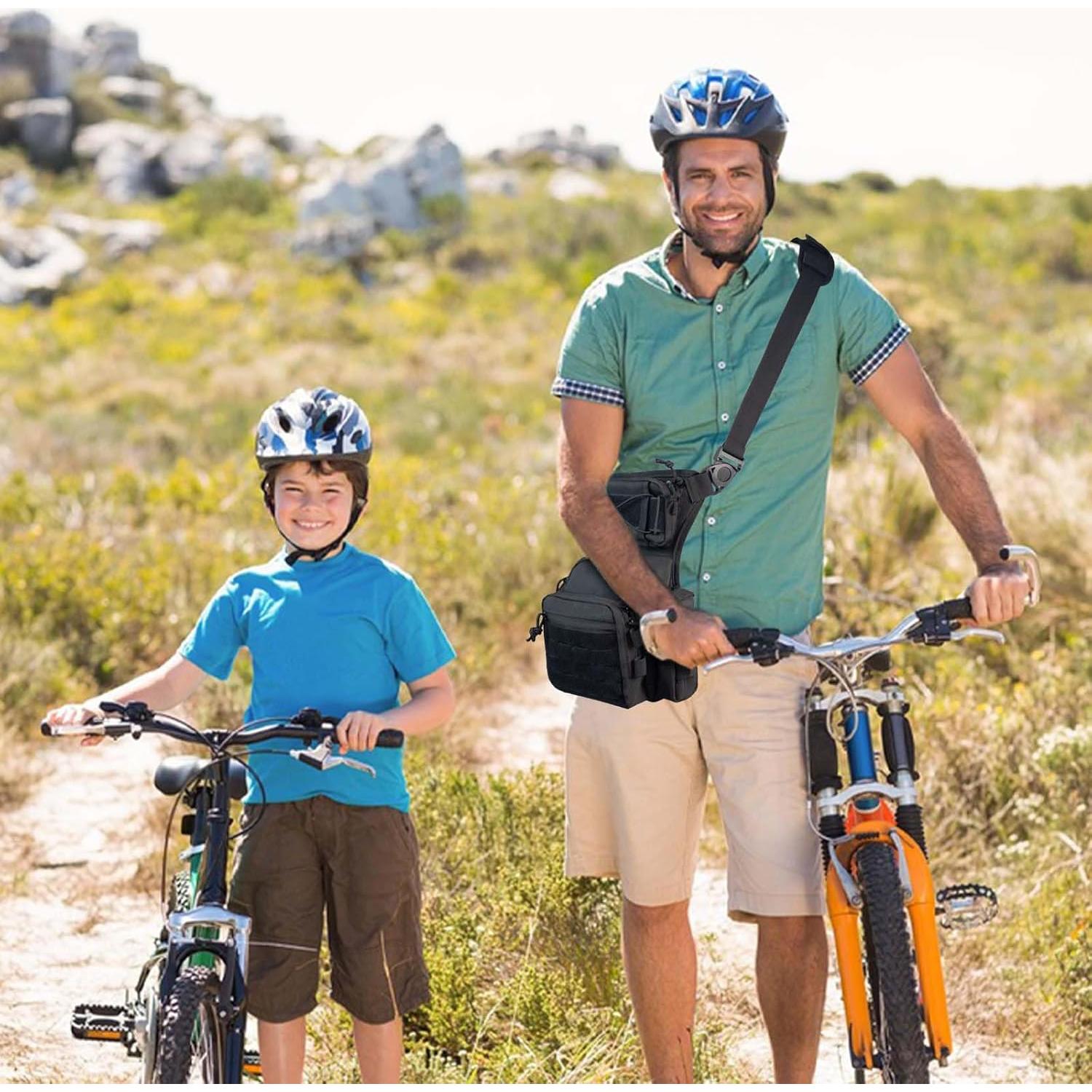Bolsa táctica de pierna ROGJUK negra, mochila multipropósito