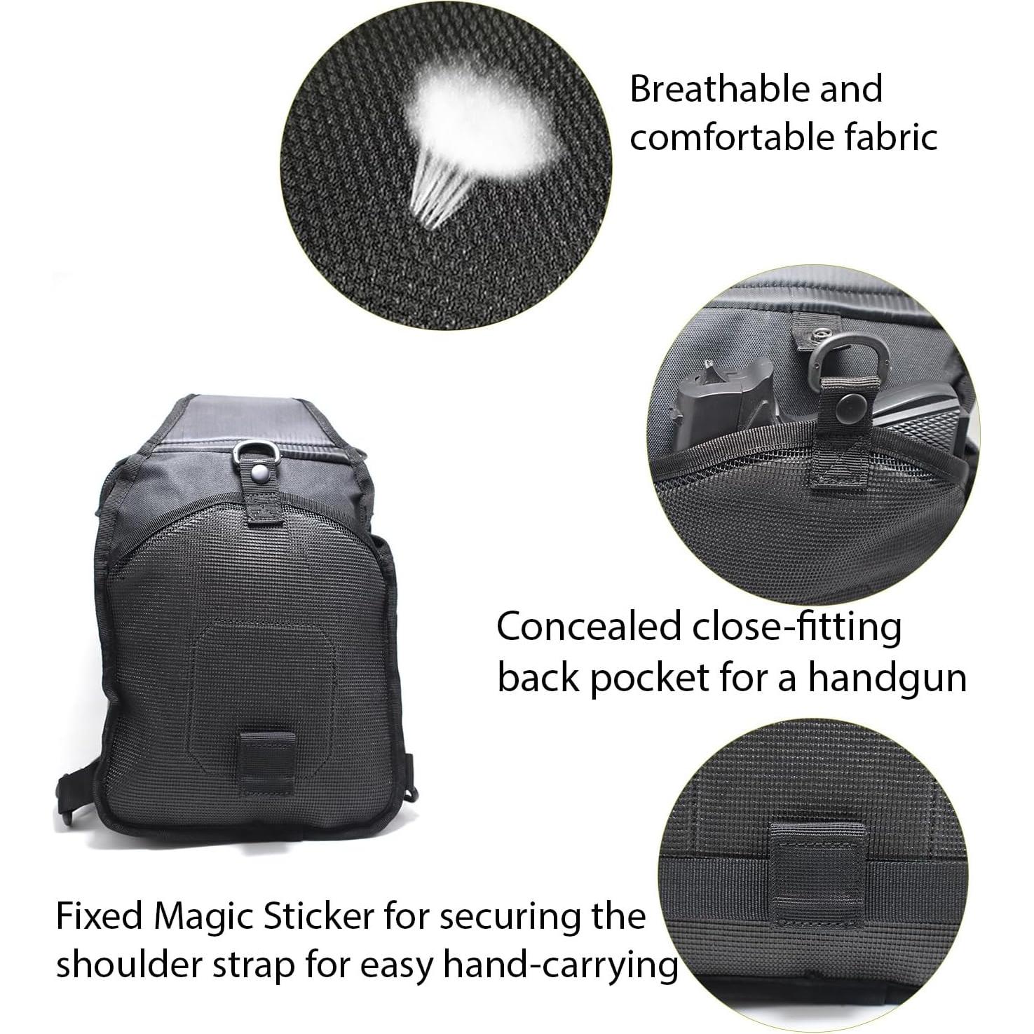 Mochila Bandolera Táctica GAZJYUSP Negra 32x25x16cm