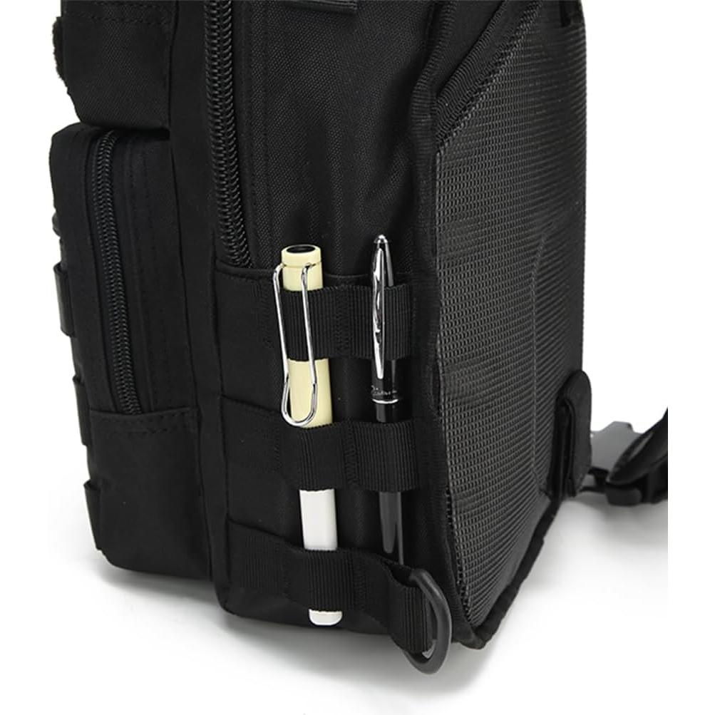 Mochila Bandolera Táctica GAZJYUSP Negra 32x25x16cm