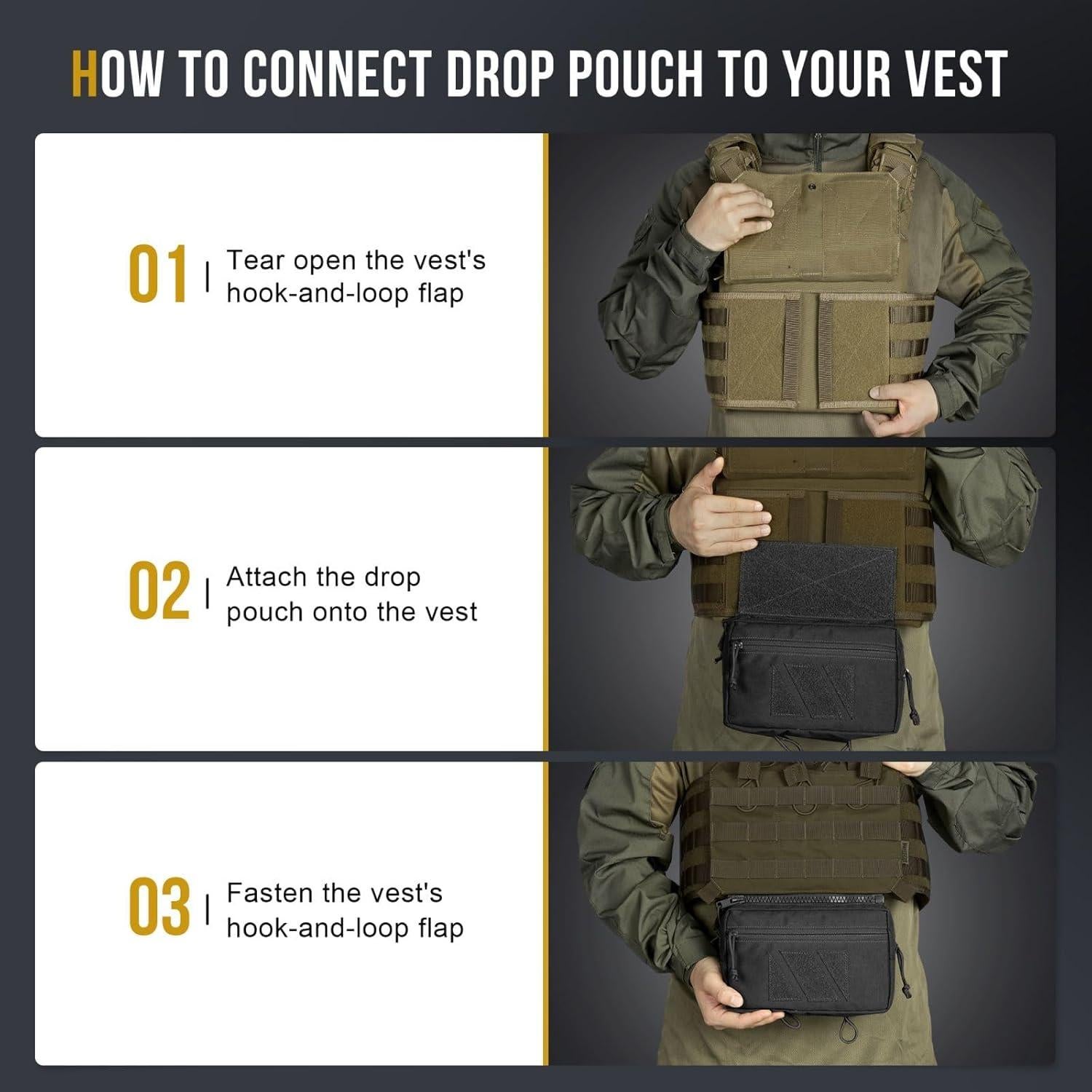 Bolsa Dangler Táctica OneTigris para Chaleco - Nylon 500D