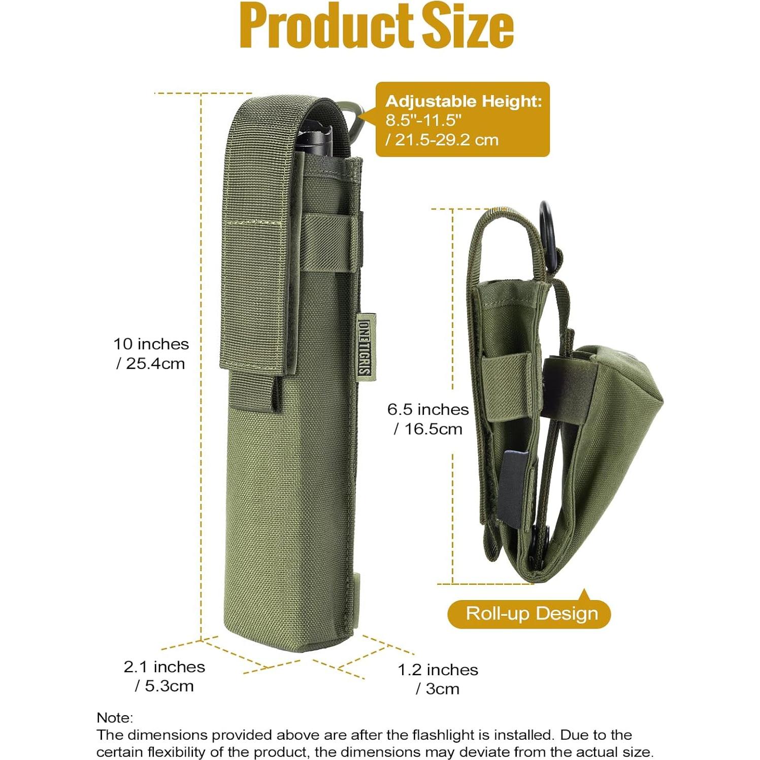 Funda Táctica para Linterna OneTigris MOLLE Verde Ajustable