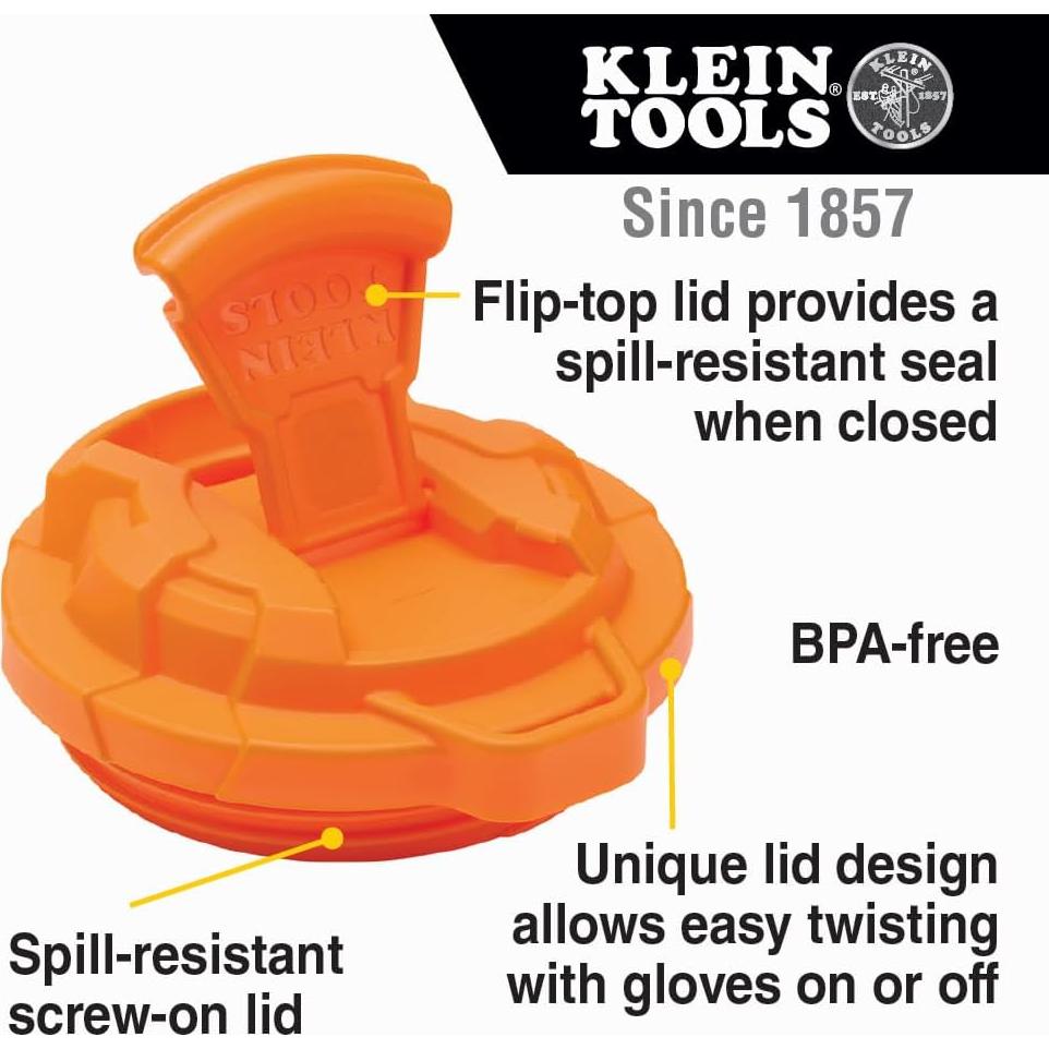 Vaso Aislado de Acero Inoxidable Klein Tools 20 Oz con Tapa