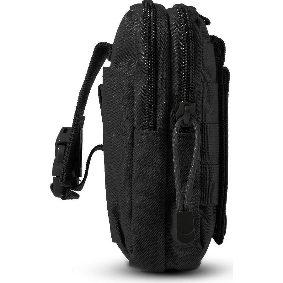 Bolsa de Cintura Táctica DOUNTO Molle Negra 17.3x12.2cm