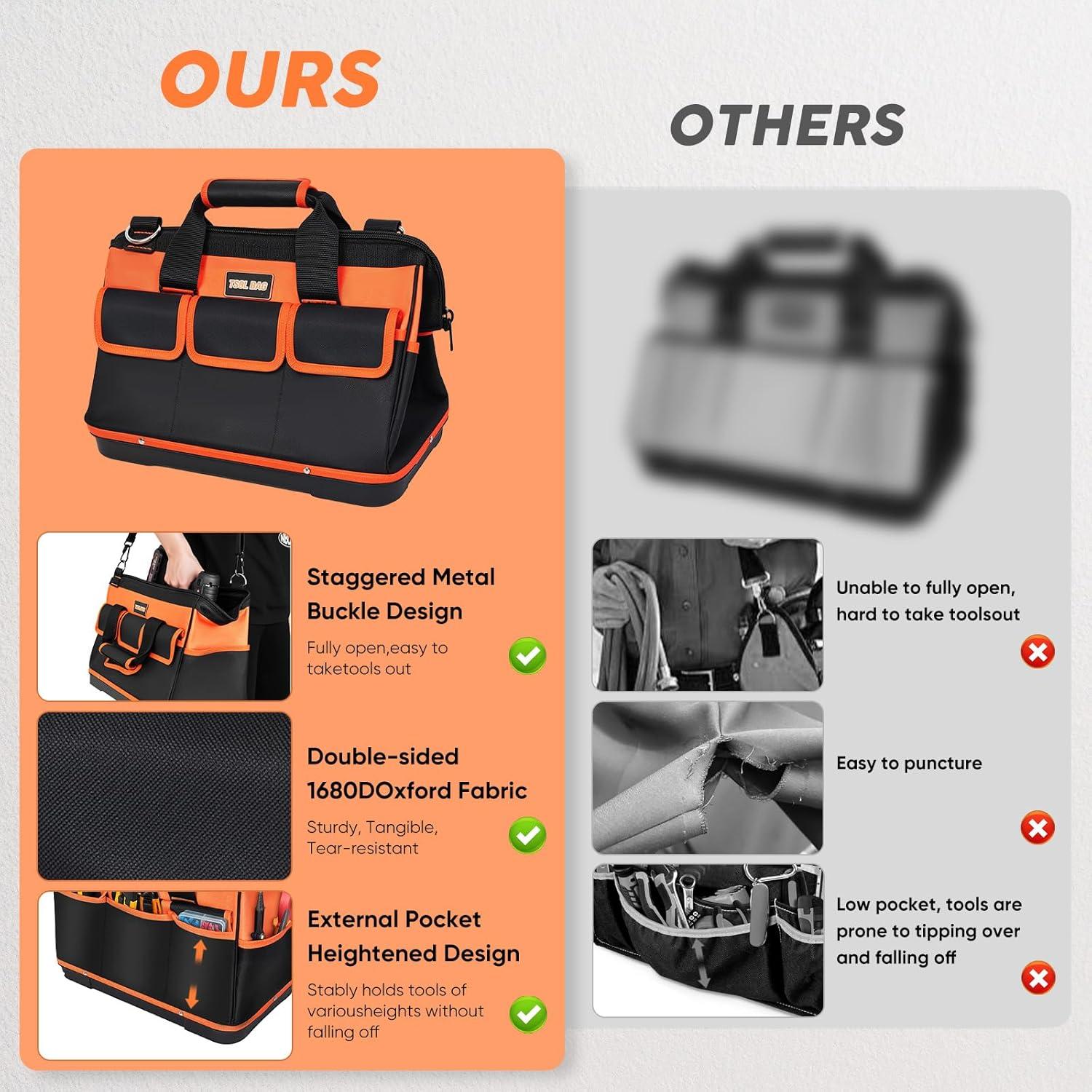 Bolsa de Herramientas 16" PREMJIN Naranja Impermeable