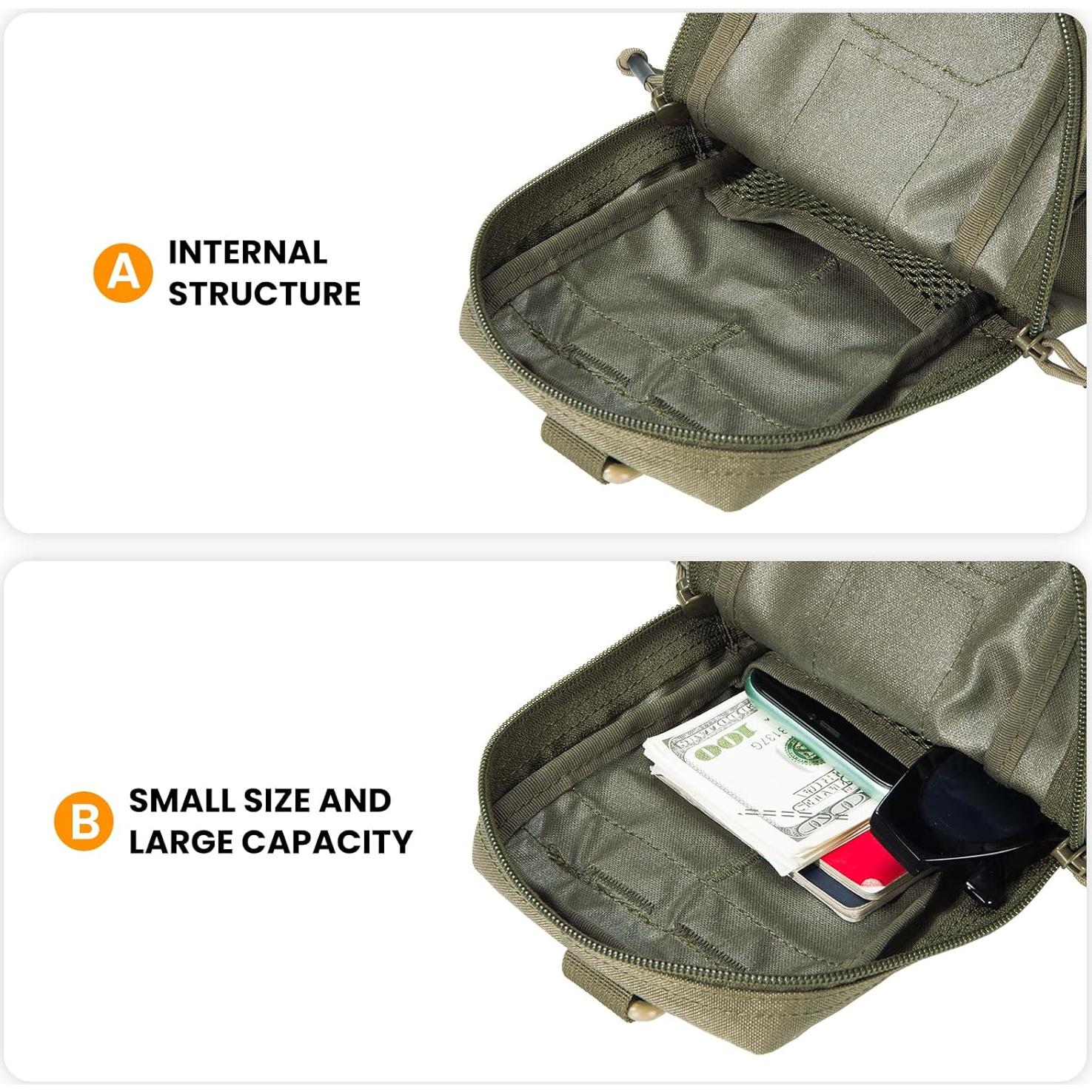 Bolsa Táctica EDC Molle EXCELENTE ELITE SPANKER Verde 25.4x12.7cm