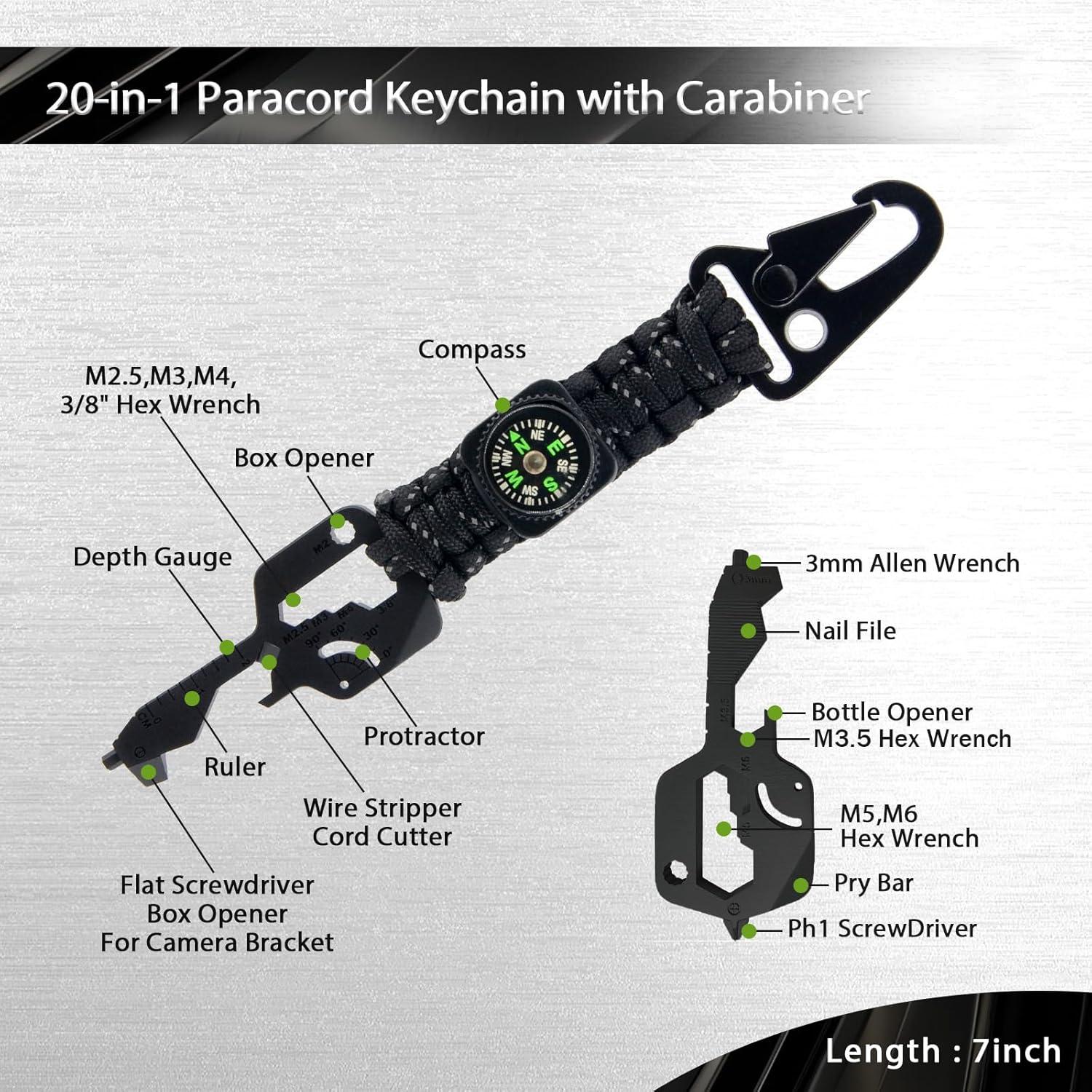 Kit de Supervivencia SET007 Paracord Multifuncional Negro