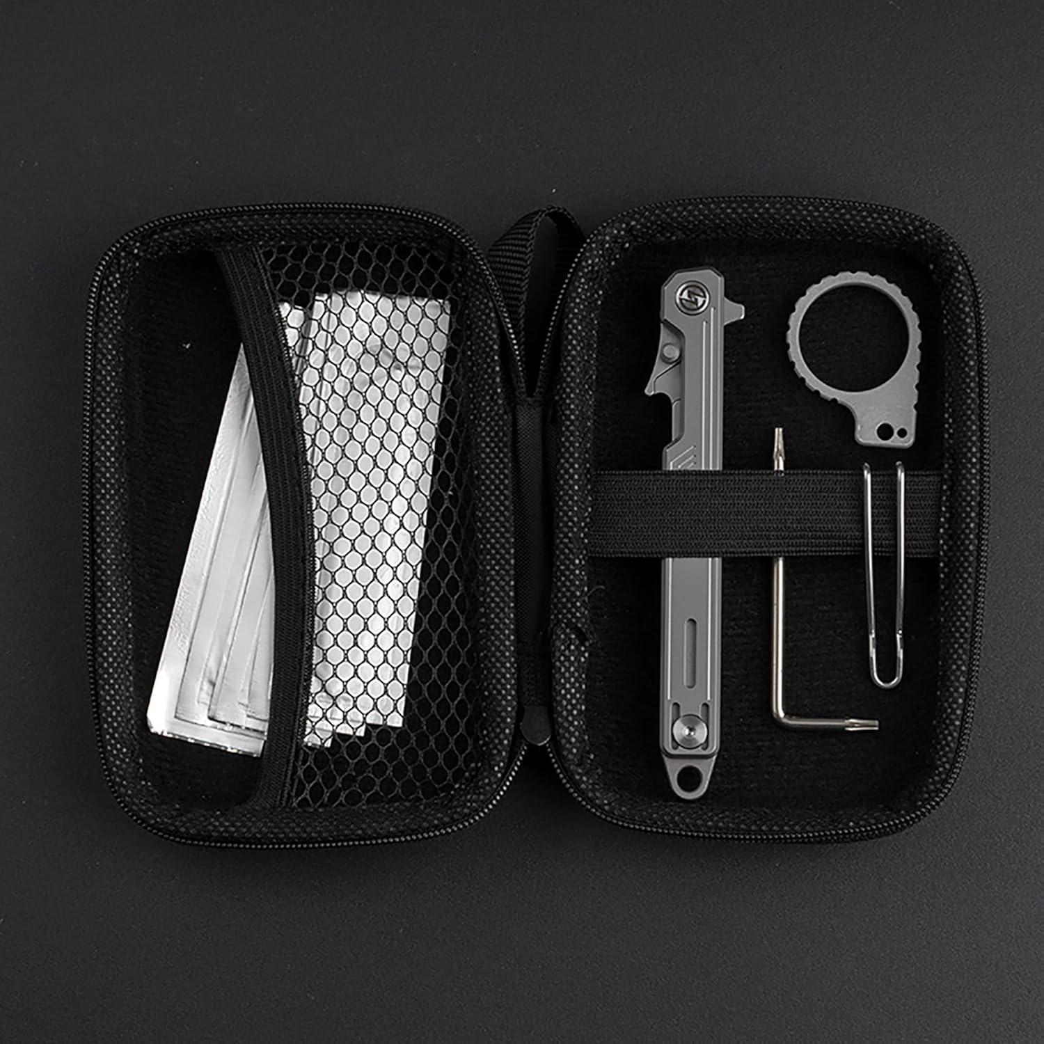 Cuchillo Plegable OLITANS T022 con Rompe Cristales y 10 Hojas