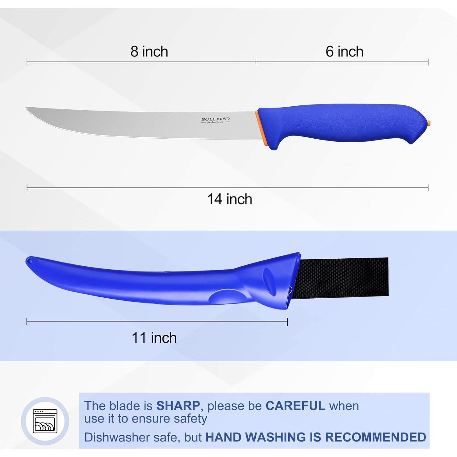 Cuchillo de Filete BOLEXINO 20 cm Acero Inoxidable Antideslizante