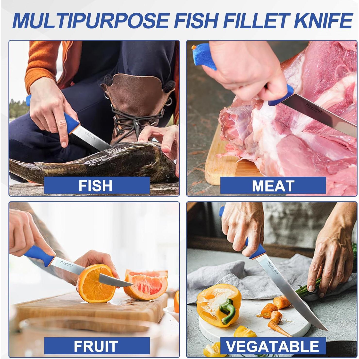 Cuchillo de Filete BOLEXINO 20 cm Acero Inoxidable Antideslizante