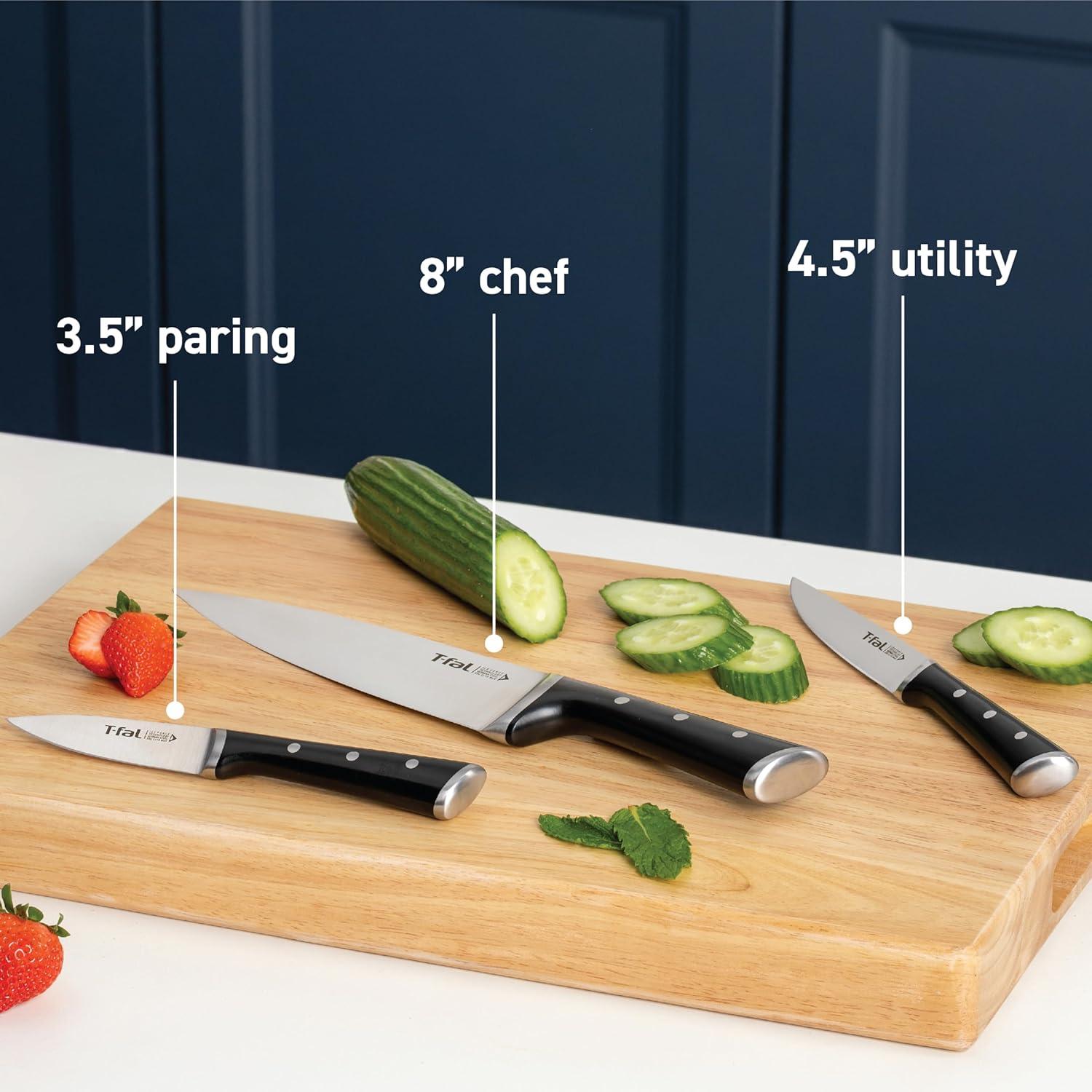 Set de Cuchillos de Cocina T-fal Ice Force 3 Piezas