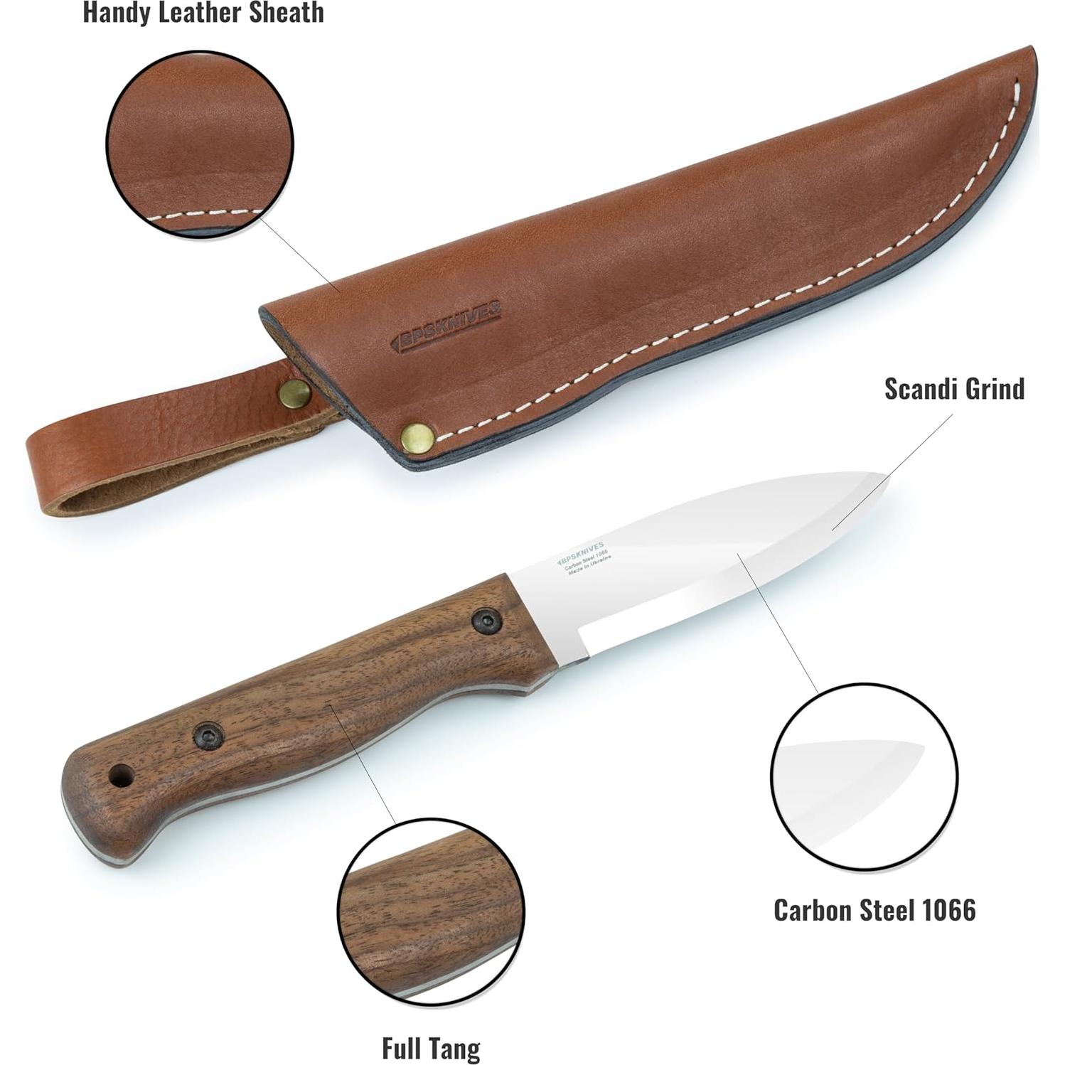 Cuchillo de Bushcraft BPS Knives B1 CSH - Acero al Carbono