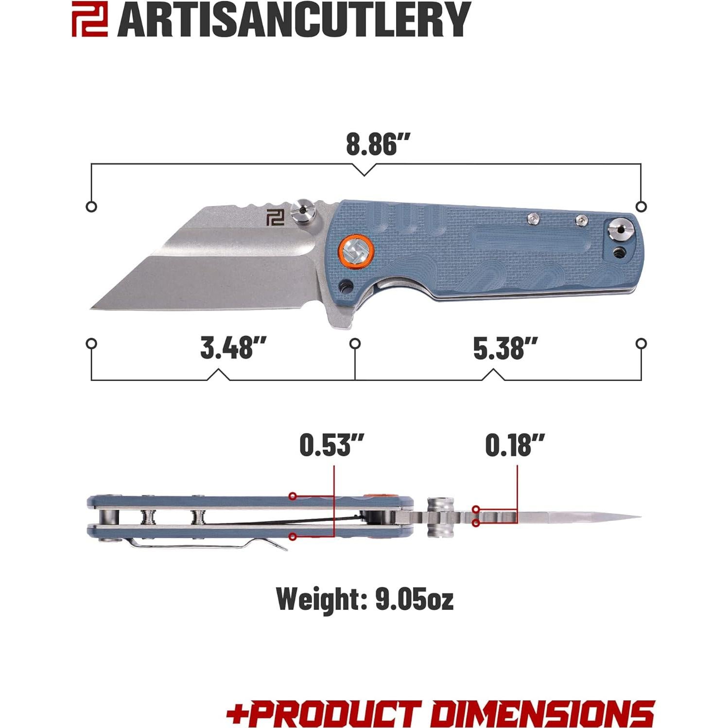 Cuchillo Táctico Plegable ARTISANCUTLERY Proponent 12.19cm Azul