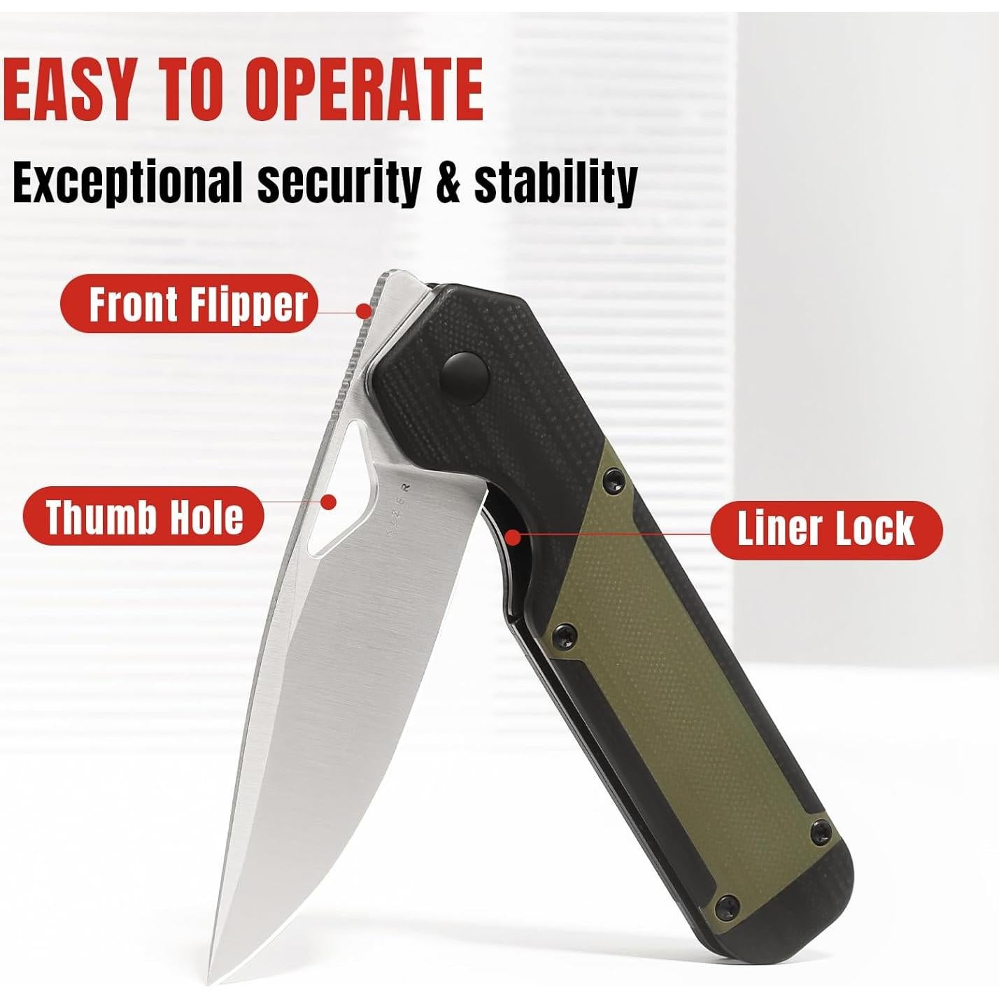 Cuchillo de bolsillo Kizer Militaw EDC 20.3cm Nitro V G10