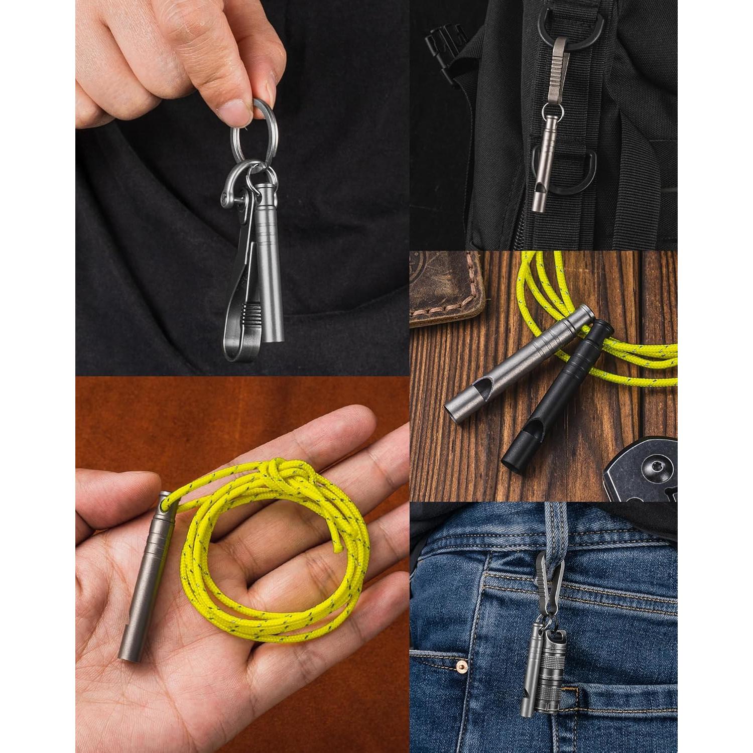 Silbato de Emergencia TISUR de Titanio 120dB con Cordón - 2PCS