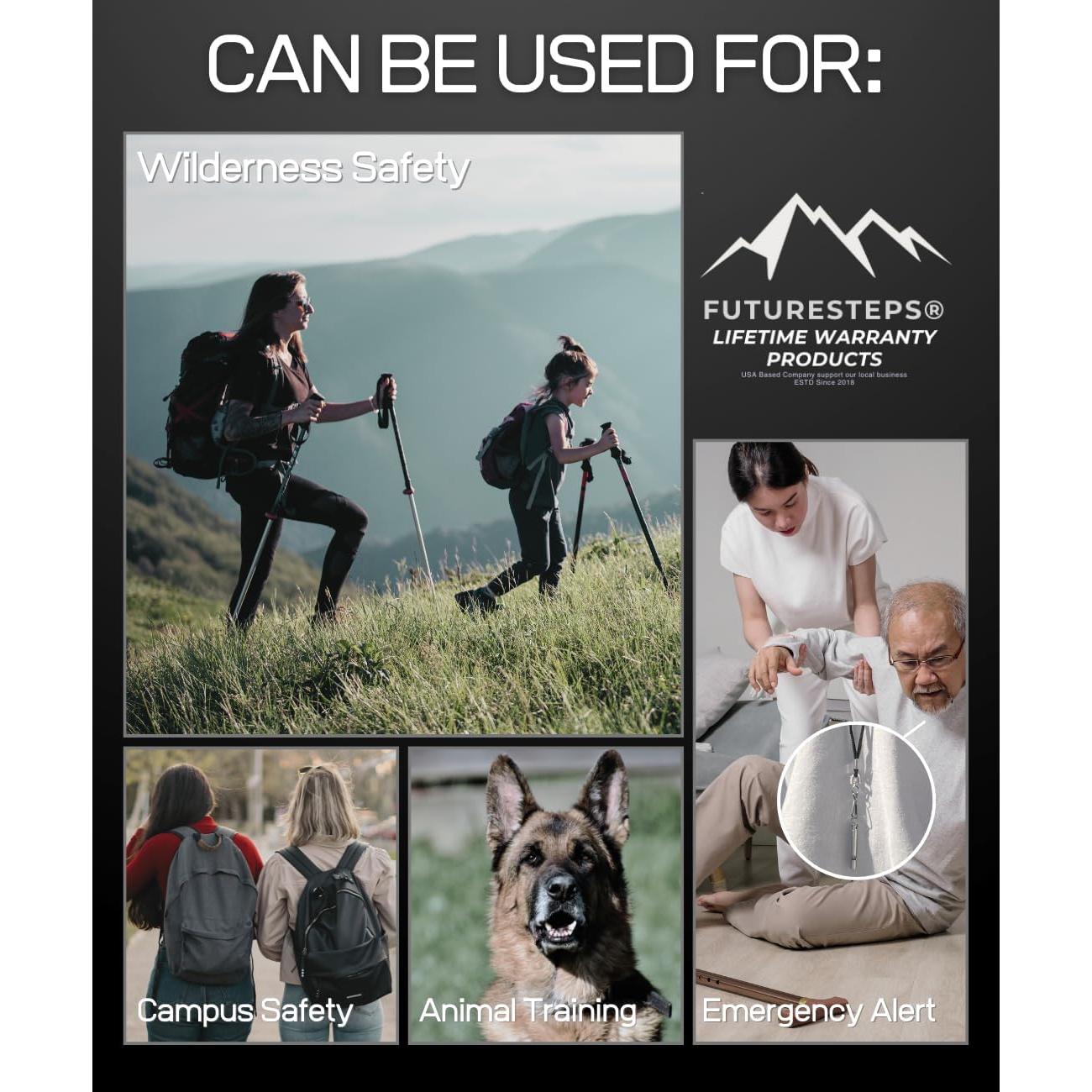 Silbato de Titanio FUTURESTEPS con Cordón - Juego de 2