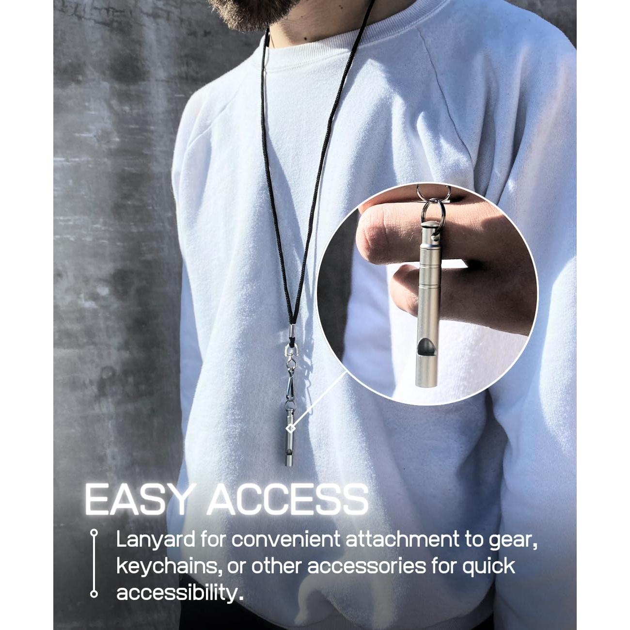 Silbato de Titanio FUTURESTEPS con Cordón - Juego de 2