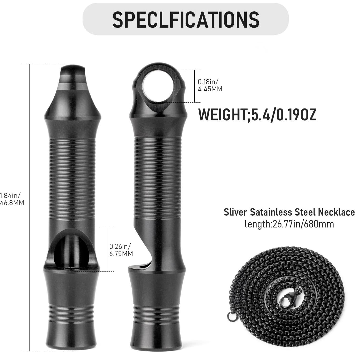 Silbato de Emergencia TISUR de Titanio 120db, Ligero y Compacto