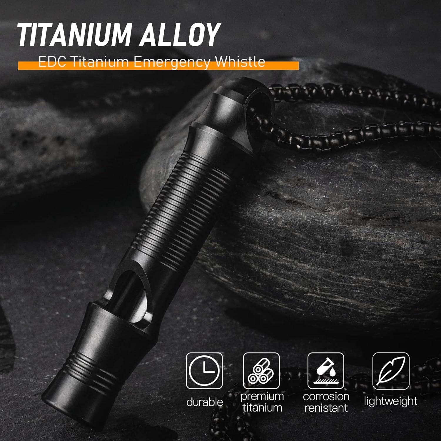 Silbato de Emergencia TISUR de Titanio 120db, Ligero y Compacto