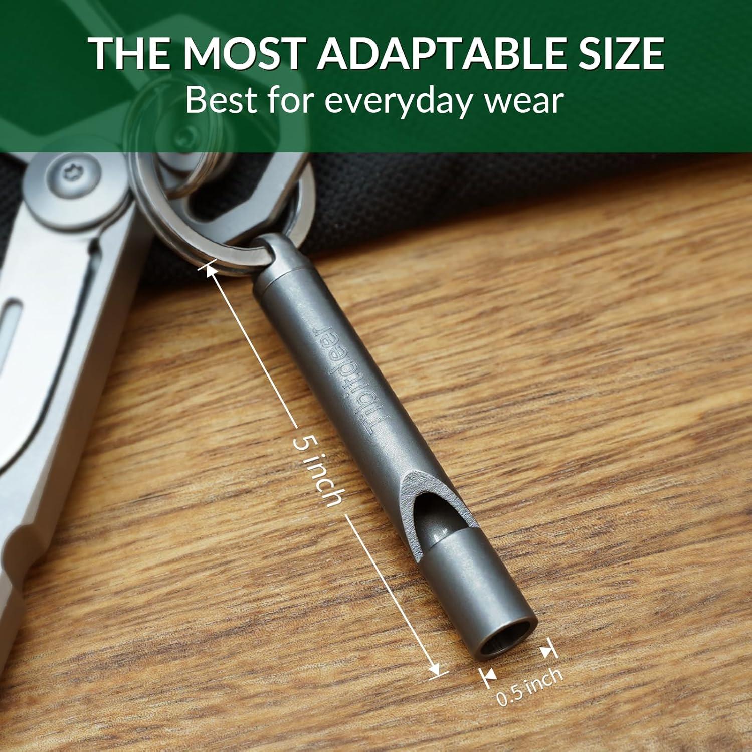 Silbato de Emergencia Titanio Tibitdeer 120dB con Anillos