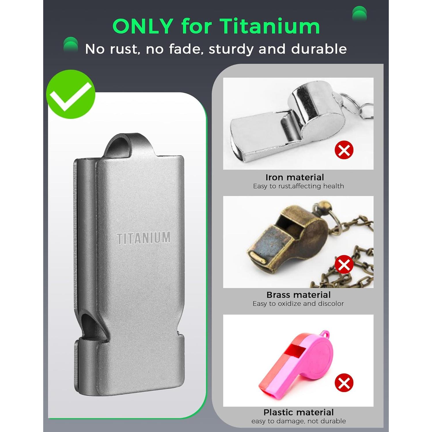 Silbato de Emergencia IUMIUN de Titanio 130dB para Camping