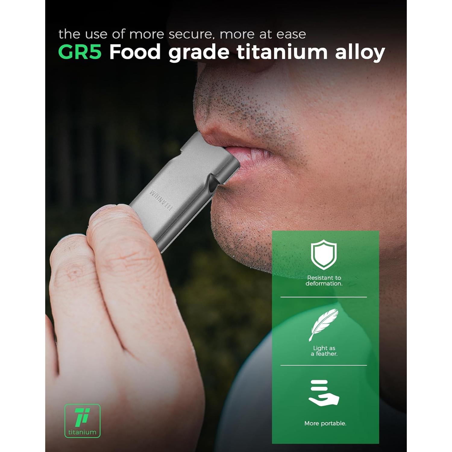 Silbato de Emergencia IUMIUN de Titanio 130dB para Camping