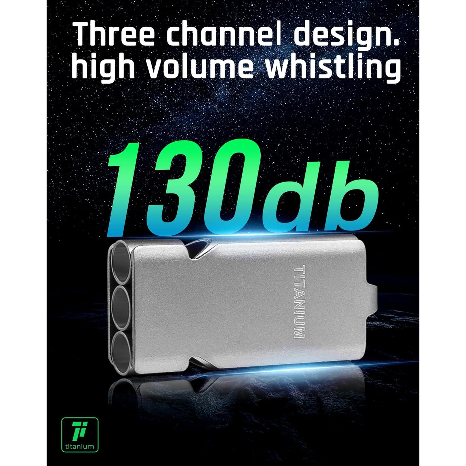 Silbato de Emergencia IUMIUN de Titanio 130dB para Camping