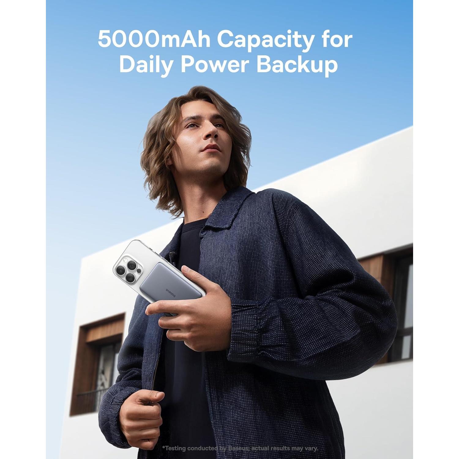 Baseus PicoGo Power Bank 5000mAh Ultra Delgado Gris Espacial