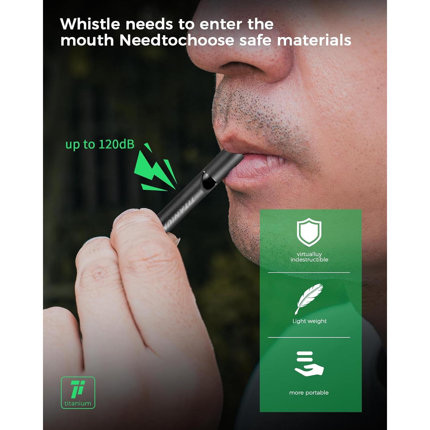 Silbato de Emergencia IUMIUN de Titanio 120dB - 2 Paquetes