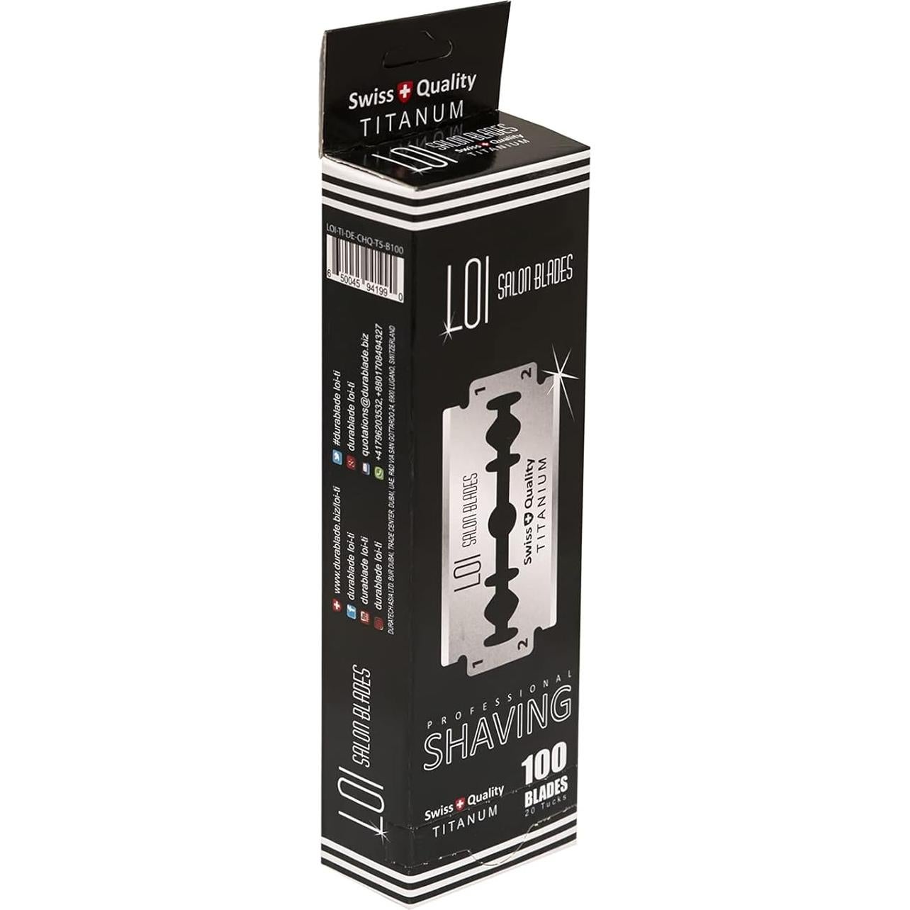 100 Cuchillas de Doble Filo Titanio Durablade para Afeitado