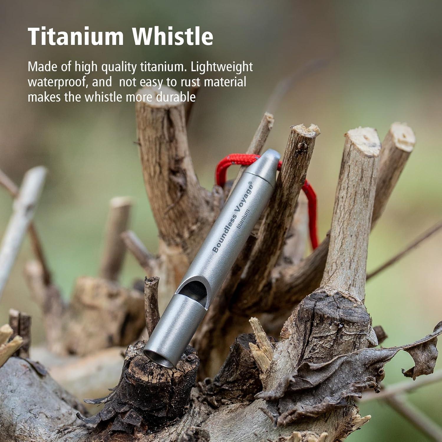 Silbato de Titanio Boundless Voyage Ti9014O 120dB para Emergencias