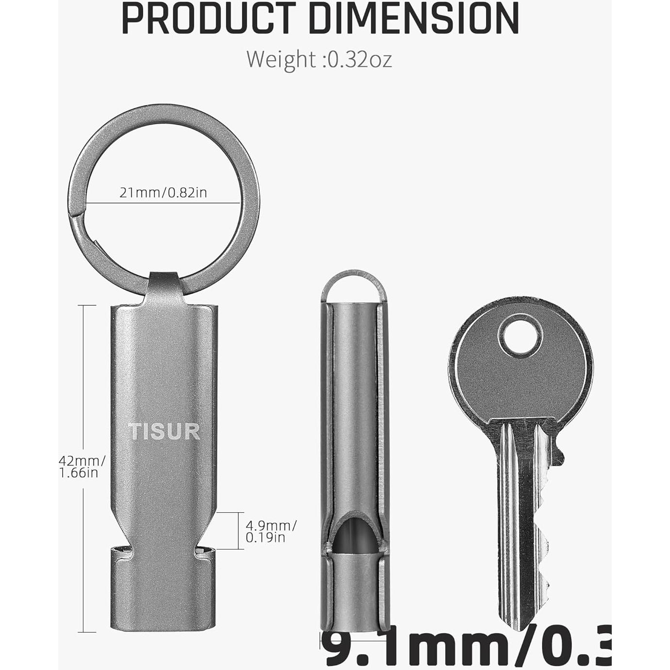Silbato de Emergencia TISUR 130dB Titanio 2-Pack