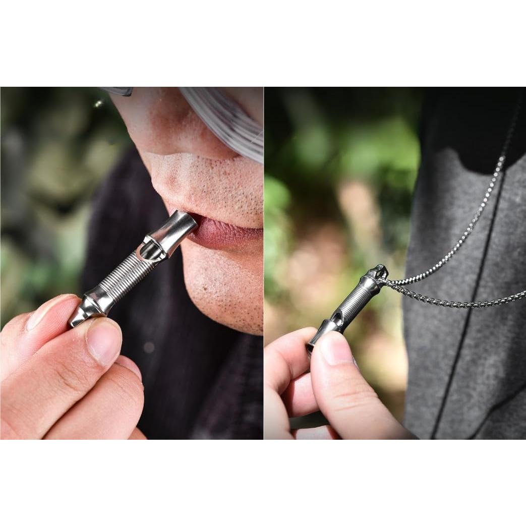 Silbato de Supervivencia KATULI de Titanio con Collar 51cm