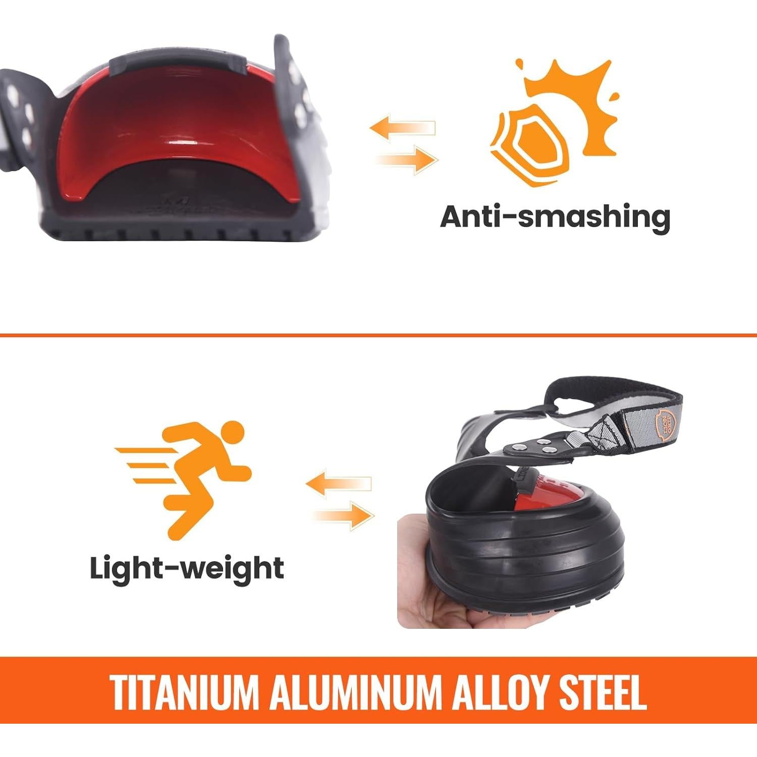 Cubiertas de Punta de Acero LFGUD para Zapatos Seguridad M Rojo