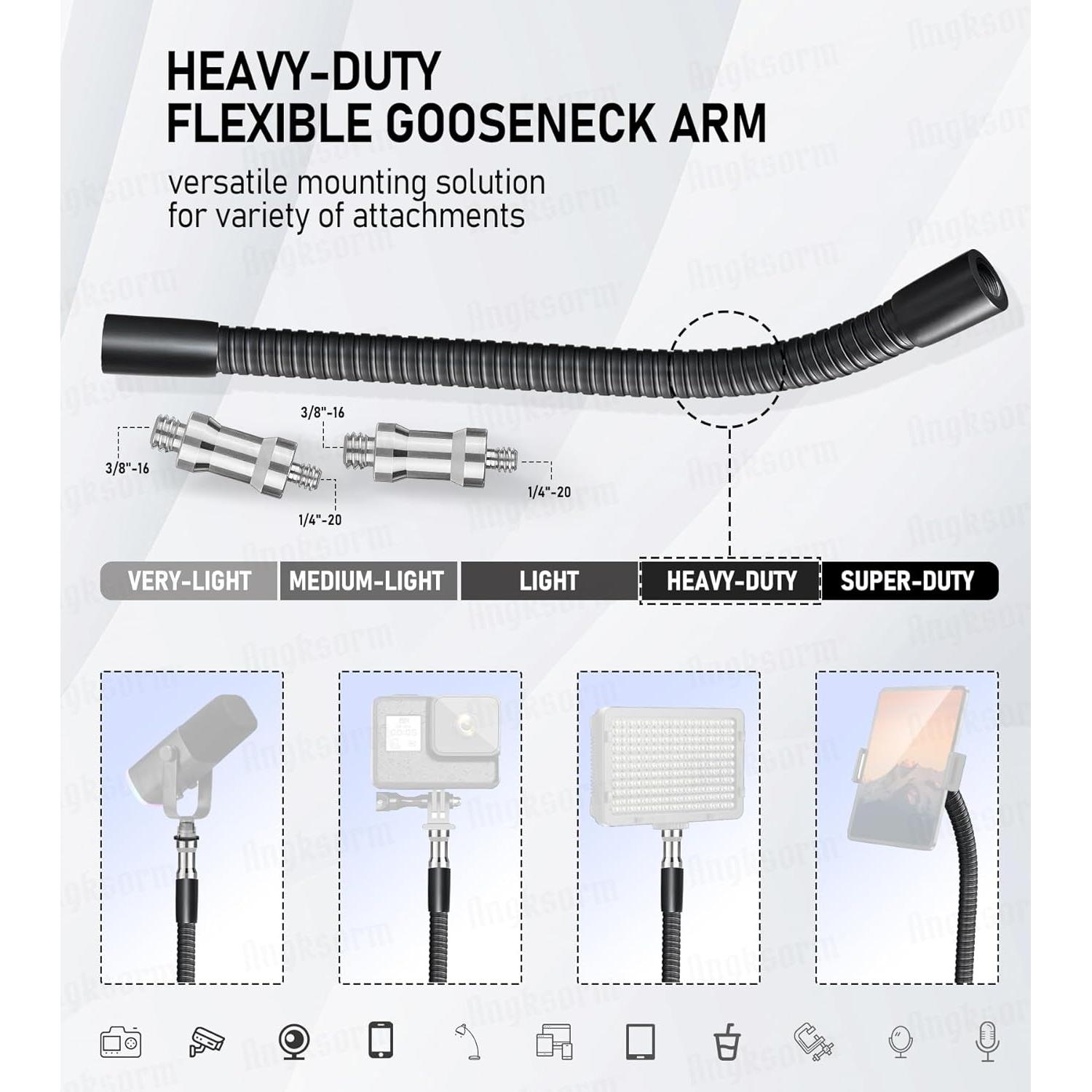 Kit de Brazo Flexible Angksorm 33 cm para Cámaras y Micrófonos