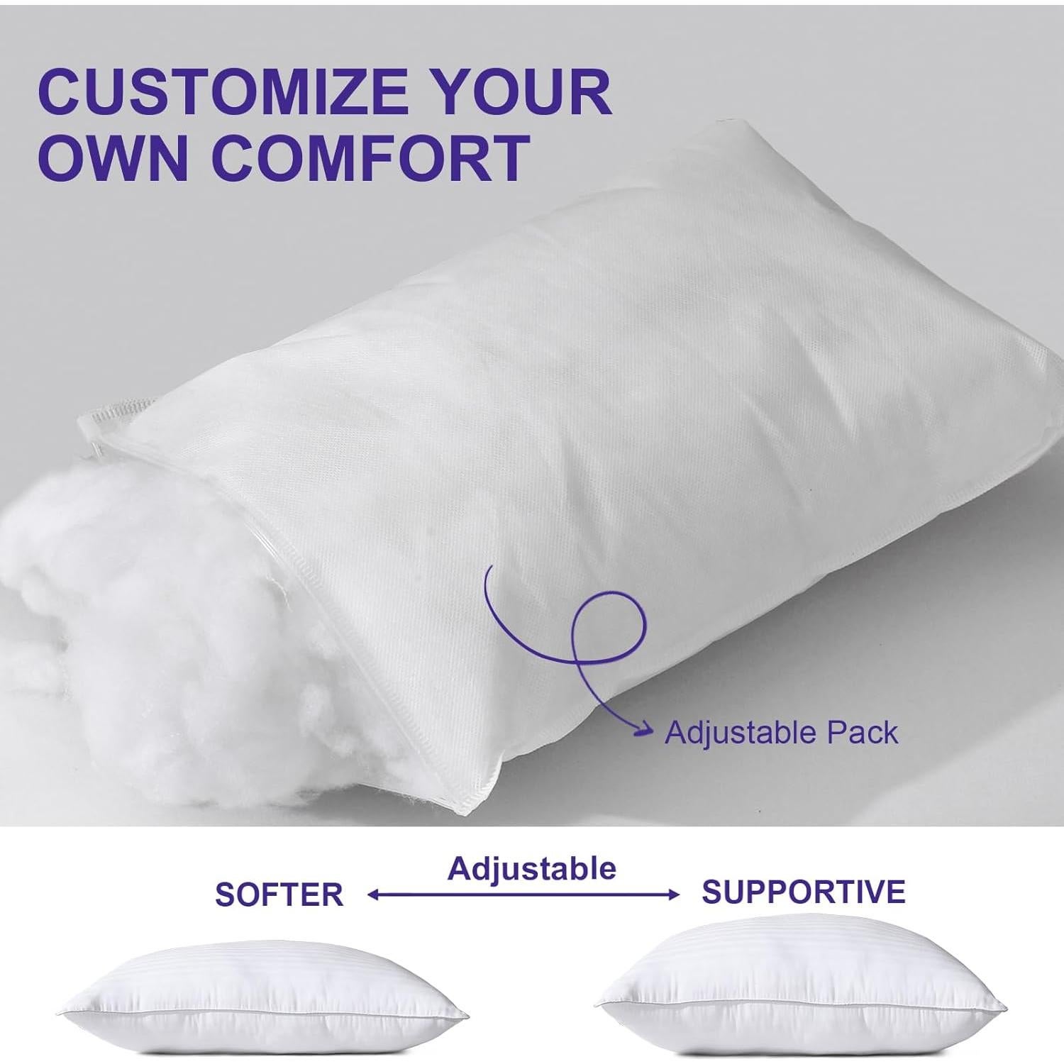 HOMELAB Almohadas Estándar 2 Pack Algodón 100% Transpirable