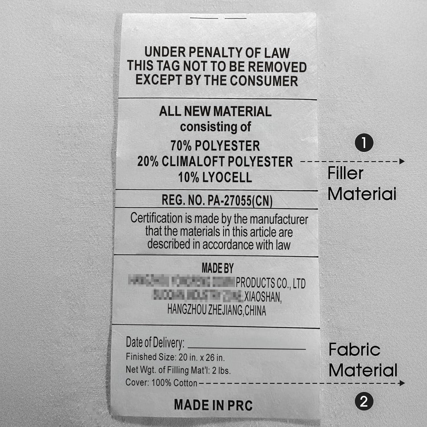 HOMELAB Almohadas Estándar 2 Pack Algodón 100% Transpirable