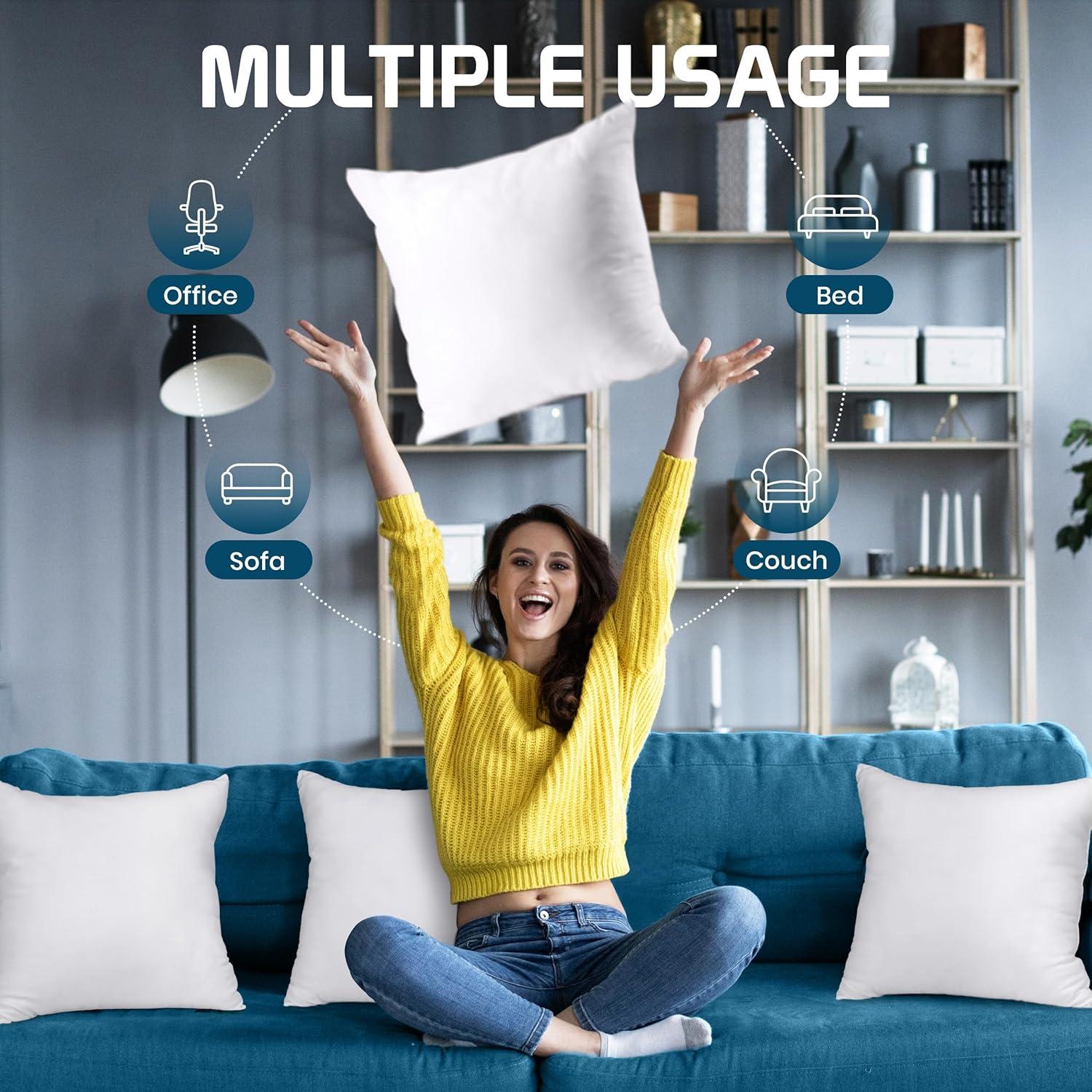 Cojines Decorativos Utopia Bedding Juego de 4 Blanco 43x43cm