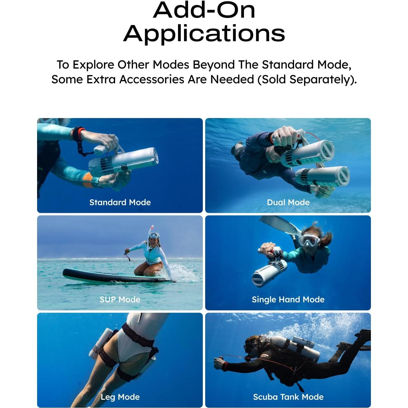 Scooter Submarino LEFEET P1 Lite - 60m Impermeable, 1.6m/s