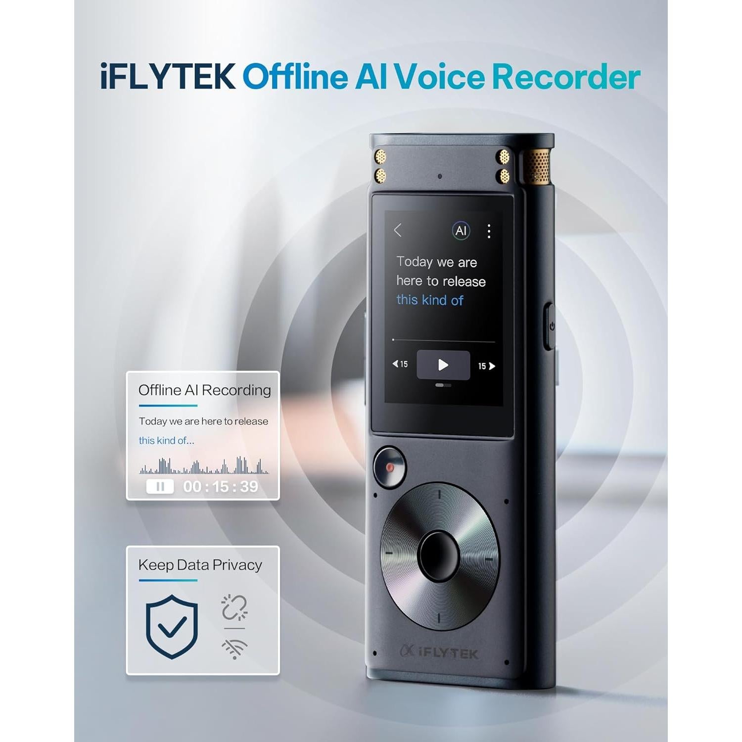 Grabadora de Voz Digital iFLYTEK 302Pro AI con Transcripción 5 Idiomas
