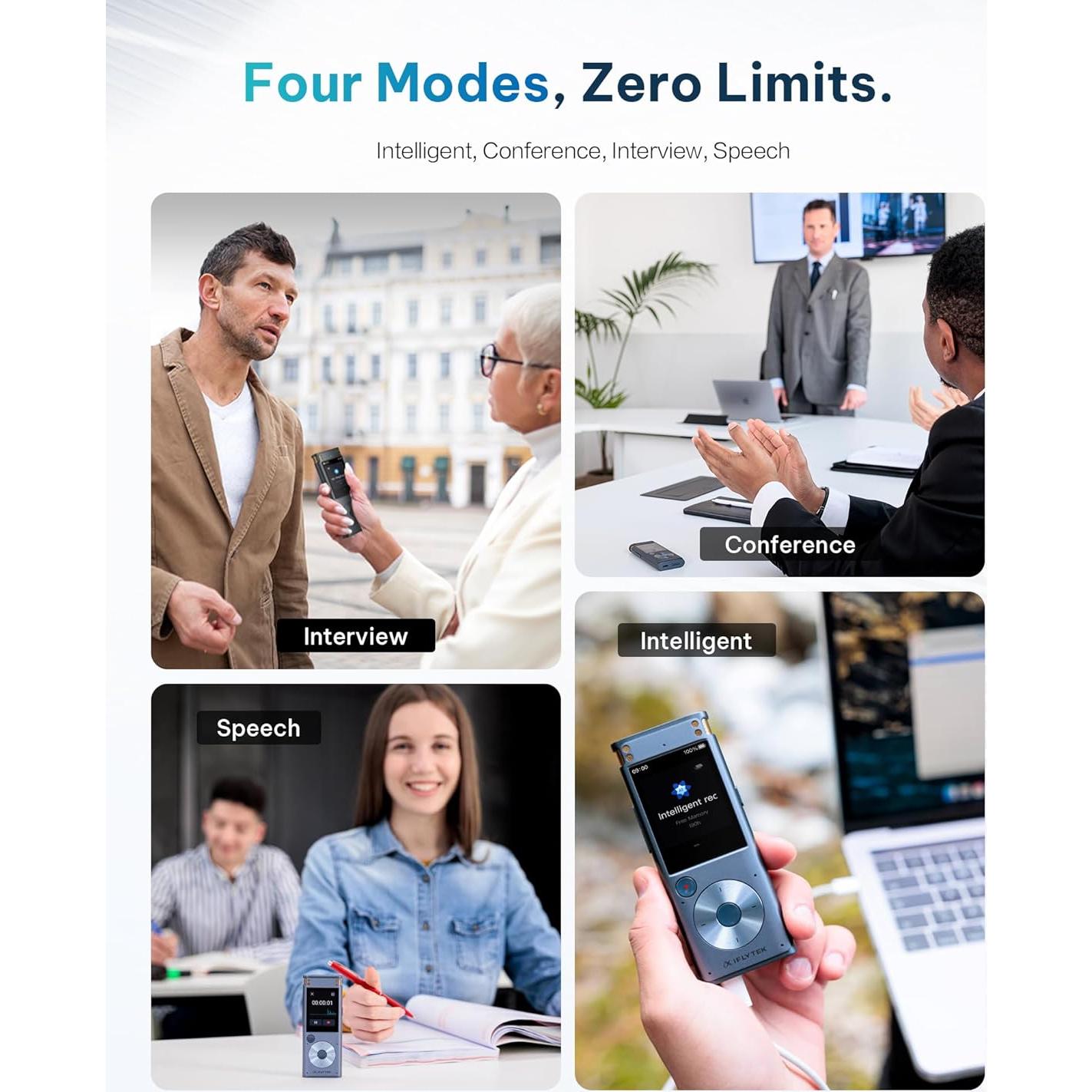 Grabadora de Voz Digital iFLYTEK 302Pro AI con Transcripción 5 Idiomas