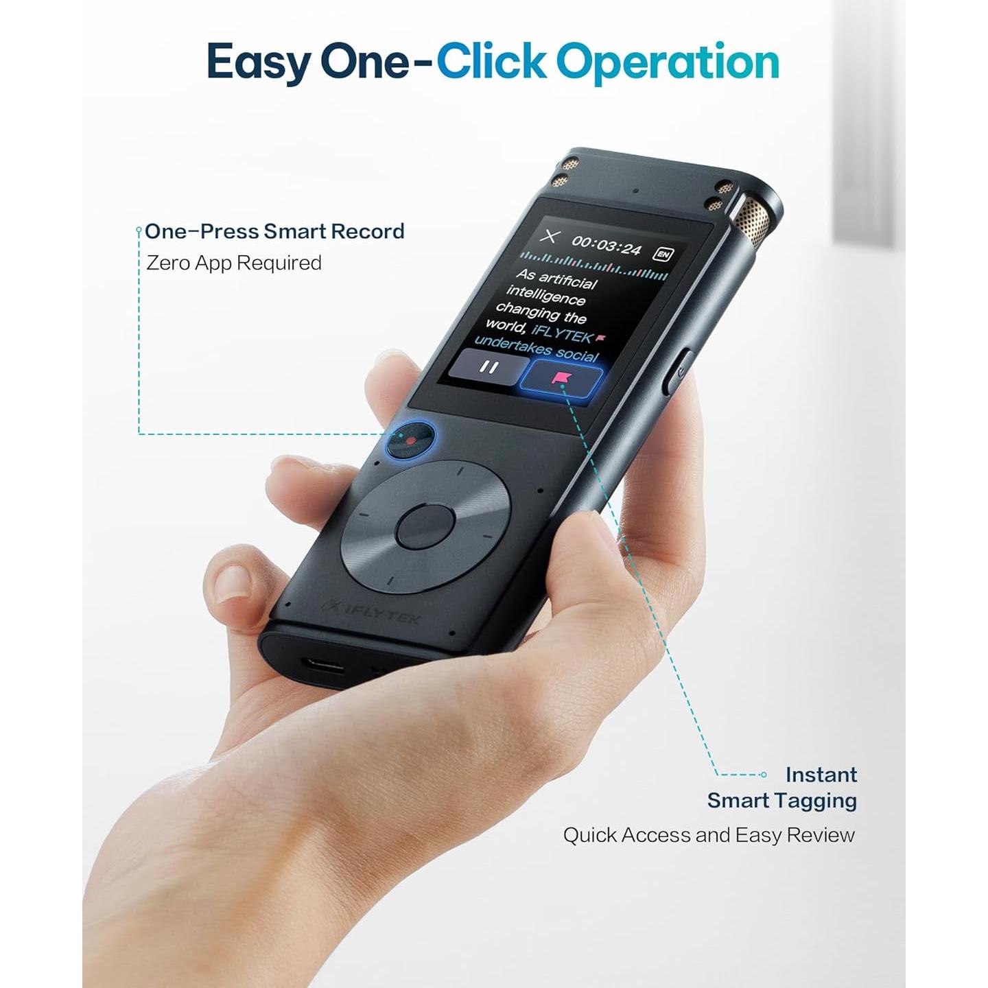 Grabadora de Voz Digital iFLYTEK 302Pro AI con Transcripción 5 Idiomas