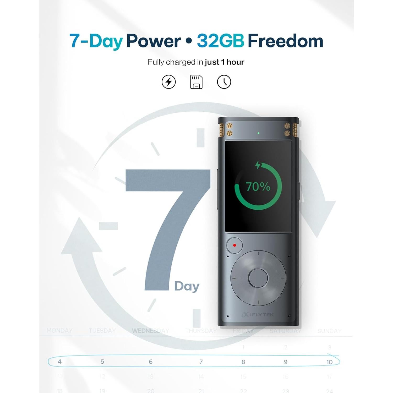 Grabadora de Voz Digital iFLYTEK 302Pro AI con Transcripción 5 Idiomas