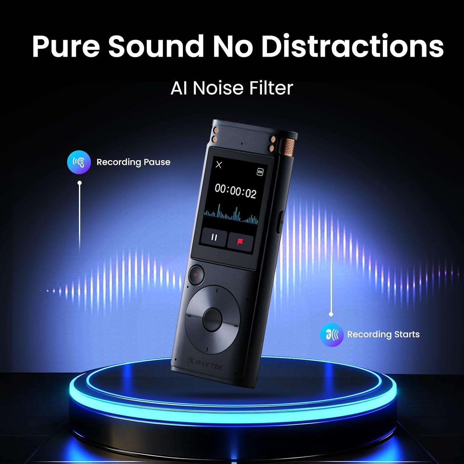 Grabadora de Voz Digital iFLYTEK SR302Pro 32GB con Transcripción