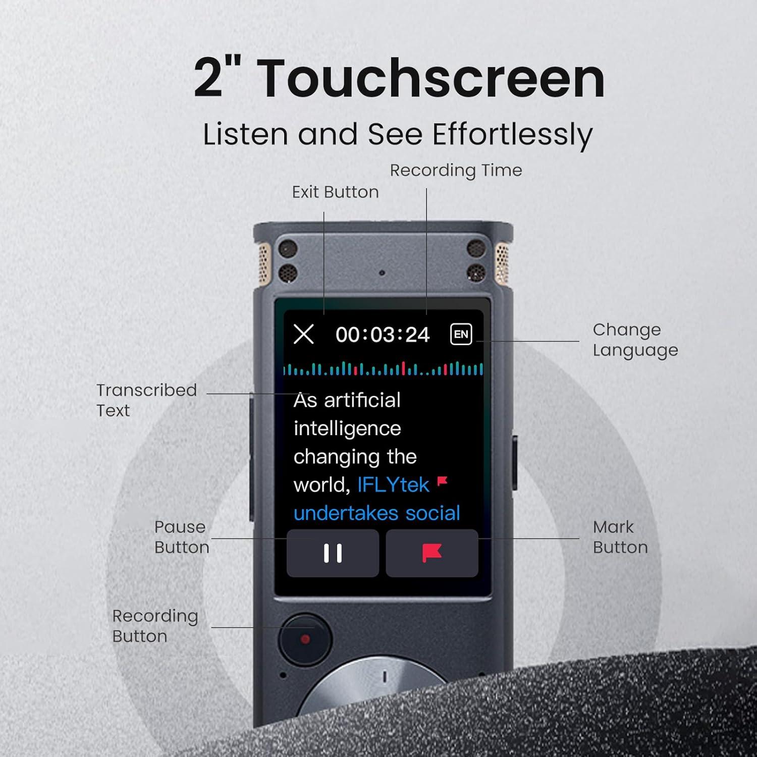 Grabadora de Voz Digital iFLYTEK SR302Pro 32GB con Transcripción