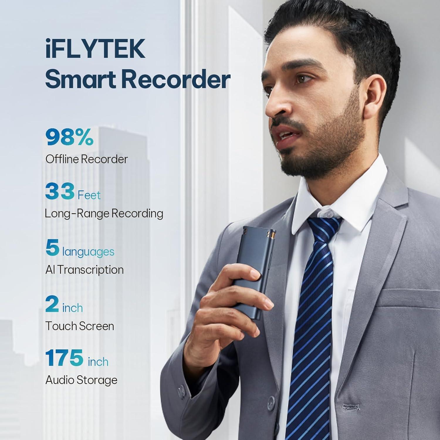 Grabadora de Voz AI iFLYTEK con Transcripción 5 Idiomas