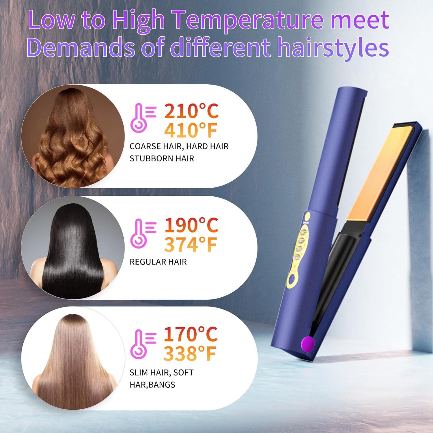 Plancha de Pelo Inalámbrica OBEST 2 en 1 con Tapa de Seguridad