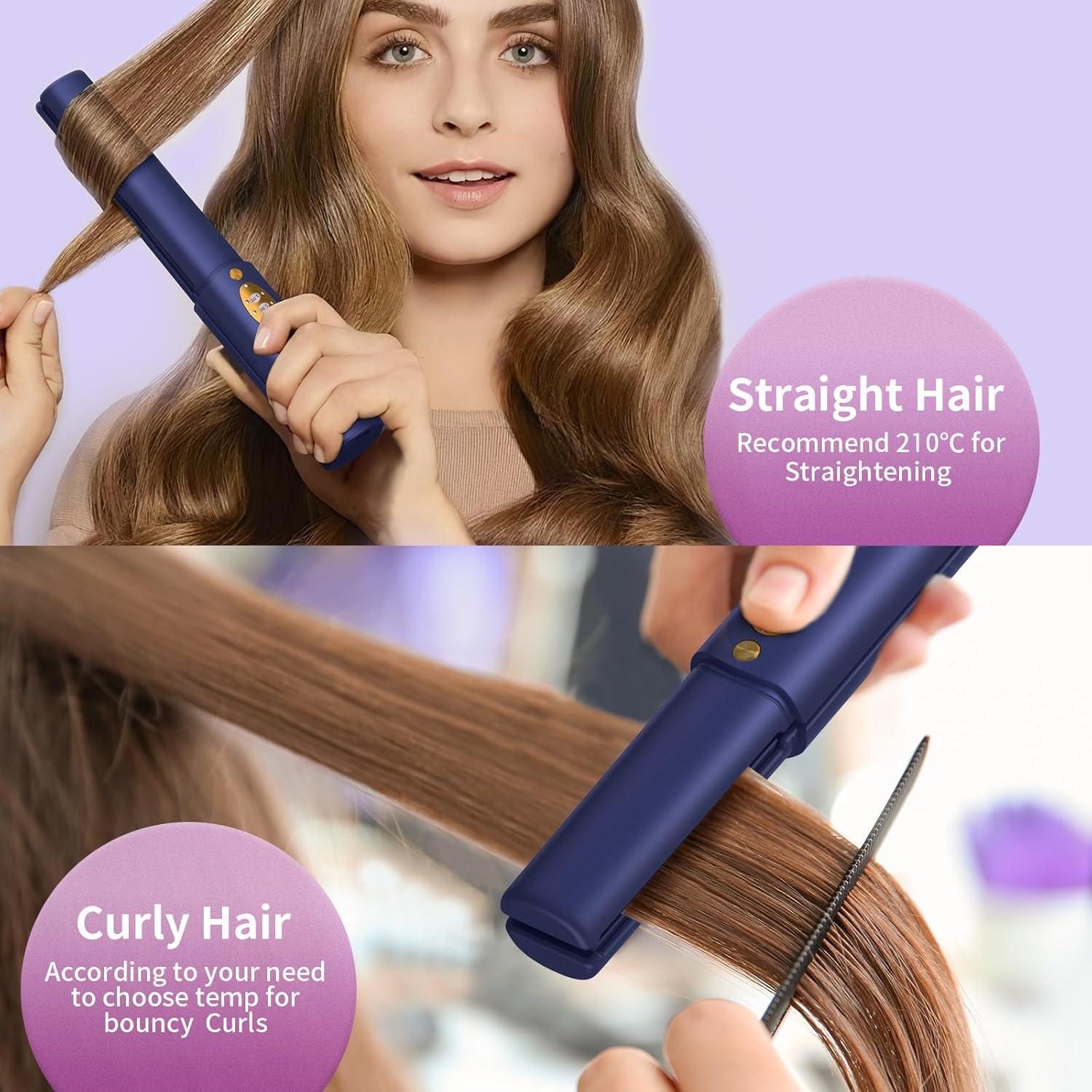 Plancha de Pelo Inalámbrica OBEST 2 en 1 con Tapa de Seguridad