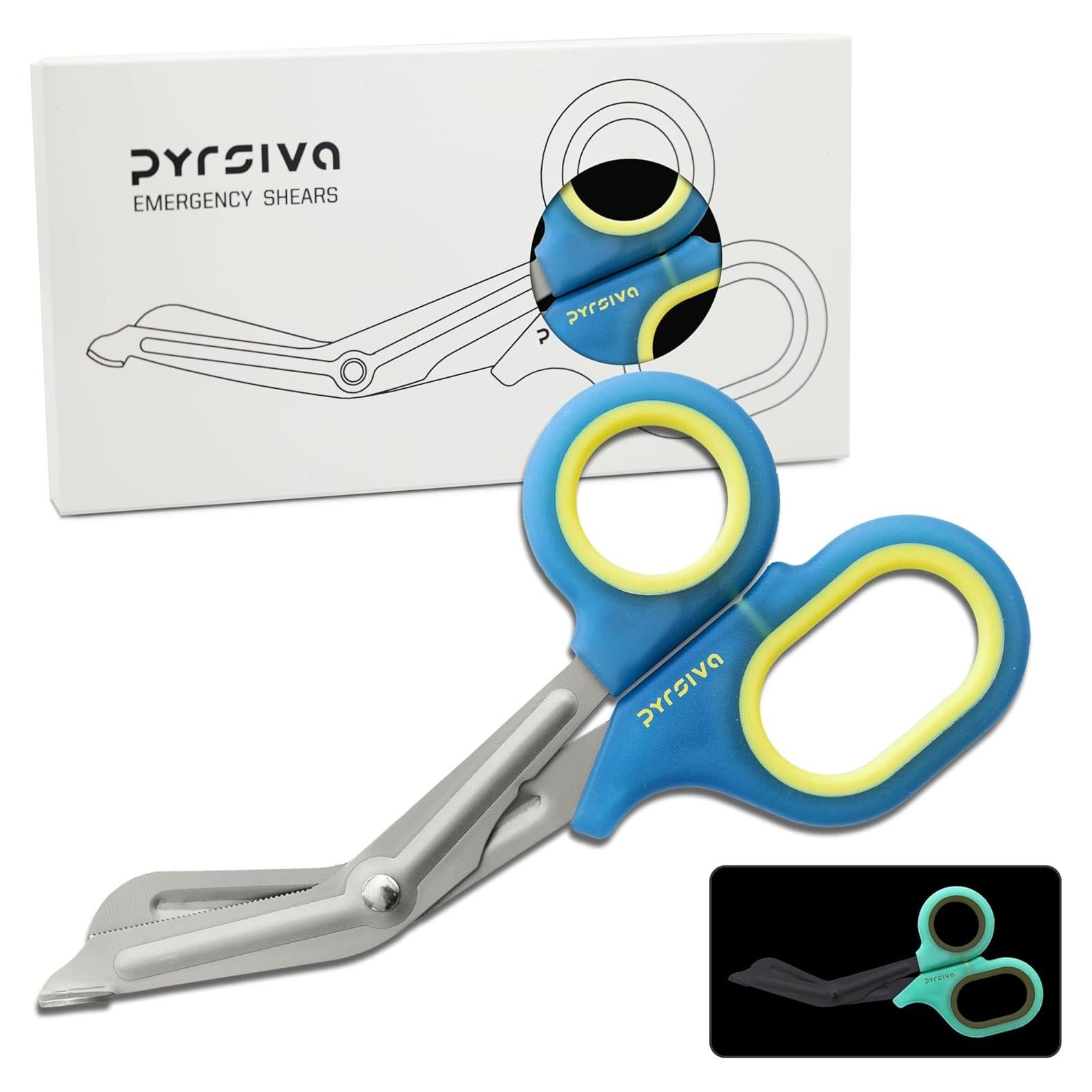 Glow in the Dark Trauma Shears – 7.5" Titanium-Coated Stainless Steel Bandage Scissors for Nurses, EMTs & Doctors | Professional Medical Shears for First Responders & Wound Care